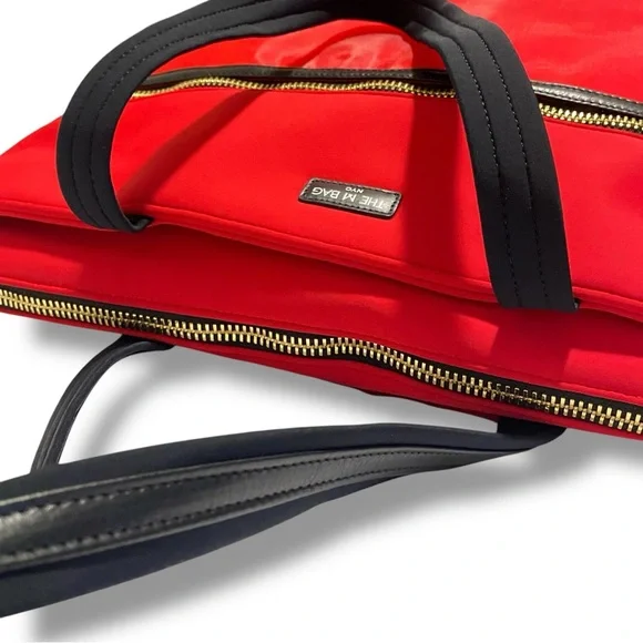 Rare The M Bag NYC Red Tote Zip Carryall Techwear Red Nylon Utility Travel Bag - Picture 5 of 16